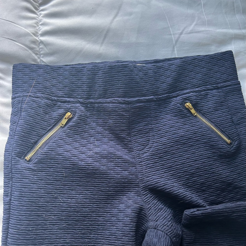 Navy Ribbed Pants - Picture 2 of 4